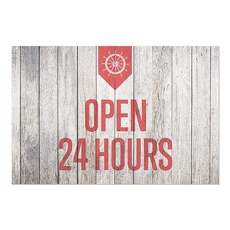 Cgsignlab | פתוח 24 שעות -חלון עץ לא -נוצץ נצמד | 30 x20